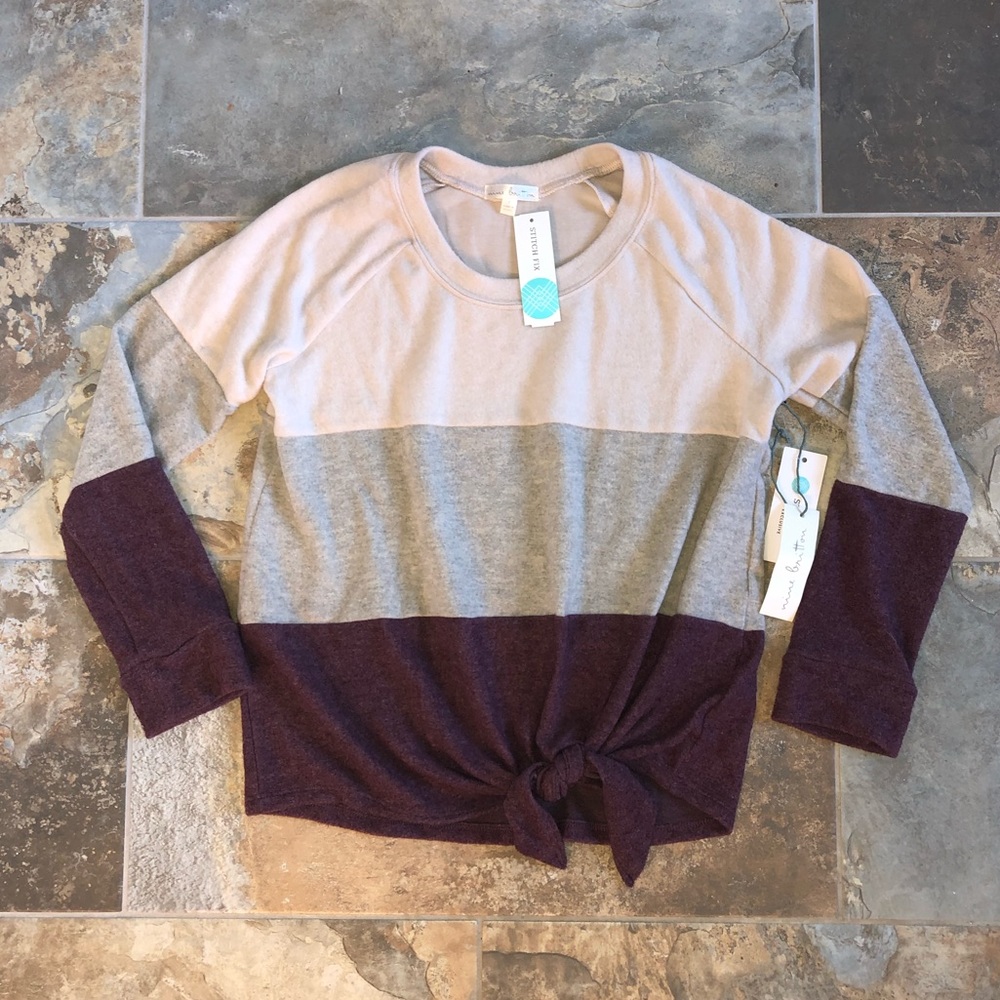 Nine Britton Araya 3/4 Sleeve Tie Front Top